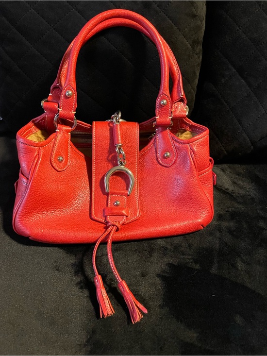 New with Tags Red Vegan/Faux Leather Shoulder Bag Tassel  Red Leather Shoulder Bag with Tassel Accent
